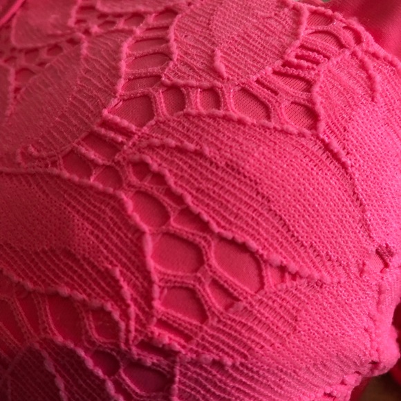 Victoria’s Secret neon pink lace push up swim top 36D - Picture 4 of 7